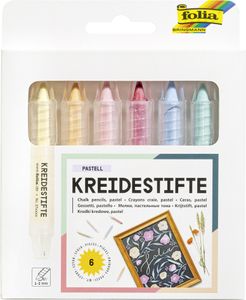 folia Kreidestifte-Set PASTELL farbig sortiert 6er Etui