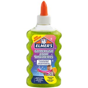 Elmer’s Bastel-Glitzerkleber | grün | 177 ml | auswaschbar | ideal zur Herstellung von Schleim | 1 Stück