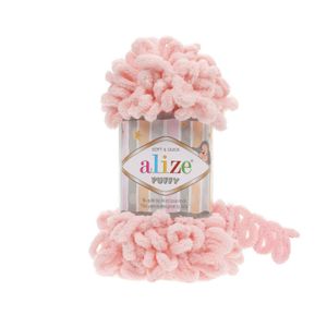 Alize Puffy PREMIUM Wolle Fingerstrick-Wolle, Schlaufenwolle, Chenille Garn, 100gr, 340 - Rosa