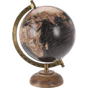 Großer Globus mit Ständer aus Mangoholz,  Ø 16 cm