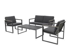 Bel Sol® Aluminium Lounge Set HUGO, Sitz- und Rückenlehnen-Kissen aus hochwertigen Olefin-Bezug