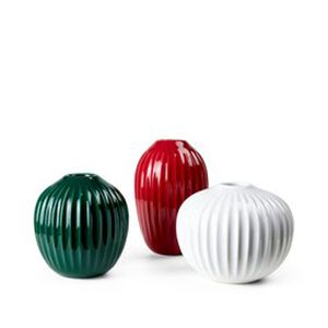 Kähler Design - Hammershøi Vase Mini rot-grün-weiß, 3er Pack