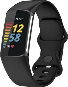 Uhrenarmband Ersatz Silikon Armband Für Fitbit Charge 5 SportTracke Schwarz L