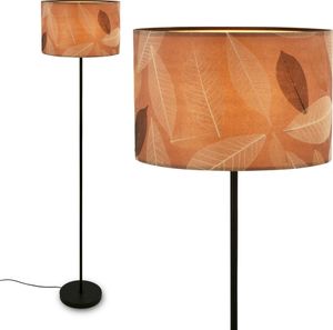 Briloner Mata Stehlampe, Blätterdekor, Ein/Aus Fußtaster, Boho-Stil, E27 Fassung, Caffefarben, Ø35 x 161 cm