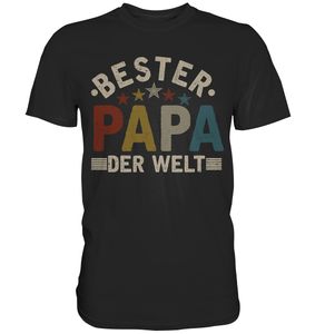 Bester Papa Vintage Vater Geschenk Vatertag T-Shirt – Black / M
