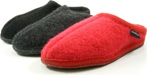 Haflinger 611001 Walktoffel Alaska Damen Herren Hausschuhe Pantoffeln, Größe:45 EU, Farbe:Schwarz