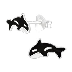 1 Paar Orca Ohrstecker Ohrringe Killerwal 925 Sterling Silber Schwertwal