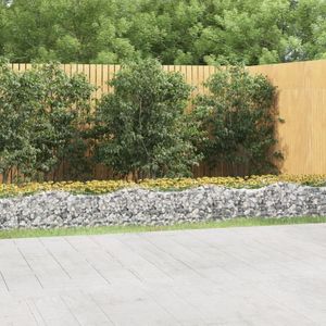 vidaXL Gabionový záhon s vysokým oblúkom 600x100x50 cm Pozinkované železo