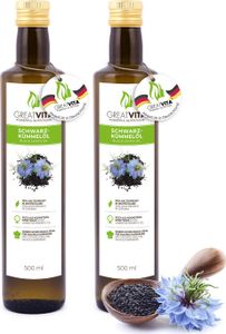 GreatVita Schwarzkümmelöl, 2x500ml Glas