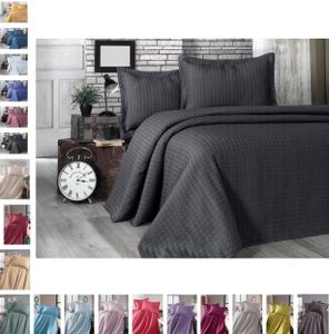 Bettüberwurf Steppdecke Tagesdecke Patchwork Kariert Bettdecke Decke Doppelbett, Größe:180 cm x 250 cm, Farbe:Mint