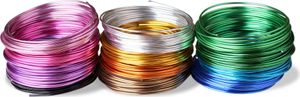 Schmuckdraht-Set 12 Farben auf Rollen zu 5 m - Aluminiumdraht 2 mm
