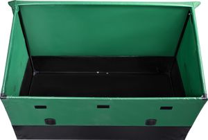 SucceBuy 150 Gallonen Outdoor-Aufbewahrungsbox, wasserdichte PE-Plane-Deckbox mit verzinktem Rahmen, Allwetterschutz, tragbar für Camping, Braun & Blau