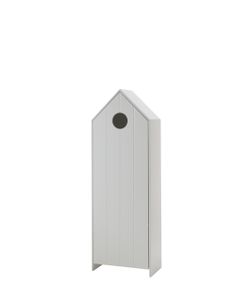 CASAMI Schrank mit 1 Tür weiß, Rillenprofil senkrecht, Ausführung MDF lackiert