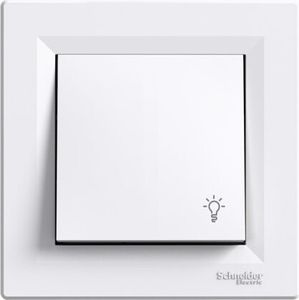 Taster Licht mit Rahmen, Weiß Schneider Asfora EPH0900121