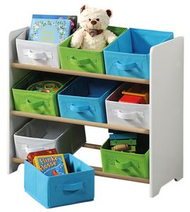Spielzeug-Organizer mit Textilschubladen, Kinderzimmer Bücherregal in attraktiven Farben - Kesper