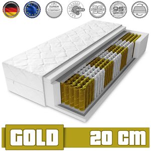 Matratze GOLD  Taschenfederkern 20 cm H3 7 zonen Bett Matratzen Größe: 90 x 200 cm, Variante:: H3