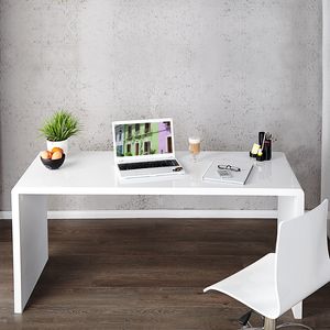 cagü: Design Schreibtisch [SOHO] Weiß Hochglanz  120cm x 60cm
