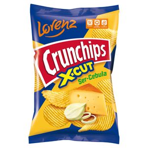 Crunchips X-Cut chipsy ziemniaczane o smaku sera i cebuli 140 G