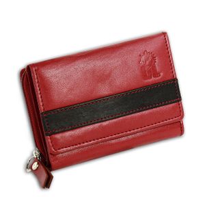 DragonLeather Kožená peněženka Dámská peněženka Červená Černá 10x3x8 D2OPZ100R
