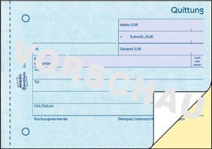 AVERY Zweckform Formularbuch "Quittung mit MwSt." selbstdurchschreibend DIN A6 quer 2 x 40 Blatt