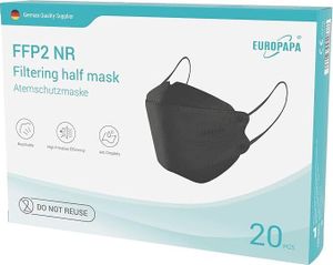 EUROPAPA® 40x FFP2 Fisch-Form und 3D-Form Masken Atemschutzmaske 5-Lagen Staubschutzmasken hygienisch einzelverpackt Stelle  EN149