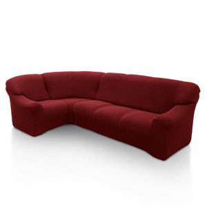 SOFASKINS super elastischer ecksofa überzug, waschbar, hochwertig, mit exklusivem Design, sofa überzug (340-540 CM), Farbe Rot