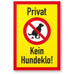 Komma Security Privat - Kein Hundeklo Kunststoff Schild Hunde kacken verboten - Verbotsschild Hundetoilette Hundeverbotsschild Verbot Hundeklo Hundekot Hundehaufen Hundekacke