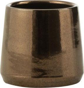 Manahee Design | Runder Keramikblumentopf in Gold | Höhe 13 cm | 14x14 cm