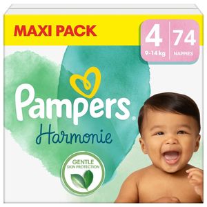 Plenky Pampers Harmonie pro děti 9-14kg, velikost 4-maxi, 74ks