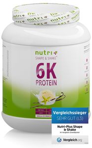 PROTEINPULVER 1kg - über 80 % Eiweiß - Nutri-Plus pflanzliches Protein Powder - 6-Komponenten Eiweißpulver 1000g ohne Aspartam - Vanille Ice-Cream