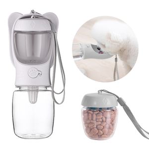 Hundenäpfe, Reisenapf, Outdoor-Haustier-Wasser und Futterschale, tragbare Hundetrinkflasche, 550ml Spender+ 100g Vorratsbecher, für Haustiere, Wandern