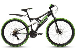 WYNN Mountainbike Fully 27,5 Zoll FLY1.0 schwarz-grün Rahmenhöhe 46 cm Damen Herren 21 Gänge