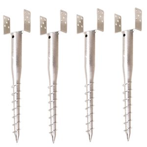 Aqbau® 4er Set U pfostenträger 120 mm zum einschrauben, Einschraubbodenhülse, Einschraubhülse, Bodenhülsen zum eindrehen, Einschraub-bodenhülse