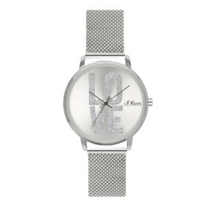 s.Oliver Time Damen Analog Quarz Uhr mit Edelstahl Armband SO-3579-MQ