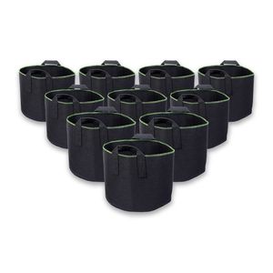 Schramm® 10 Stück 60 Liter Pflanzsäcke aus Filz Höhe ca. 40,5 cm Pflanzsack Vlies Pflanzgefäß Pflanzbehälter Pflanzbeutel