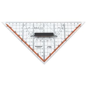 RUMOLD Zeichendreieck Länge der Hypotenuse: 25 cm farbig hinterlegte Winkelgrade vorhanden