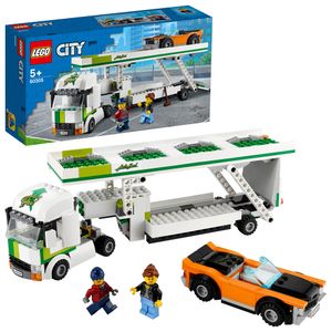 LEGO 60305 City Autotransporter Spielzeug mit Muscle Rennwagen und Doppeldecker-Anhänger