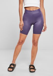 Urban Classics Damen Shorts Ladies Imitation Leather Cycle Shorts Darkduskviolet-4XL