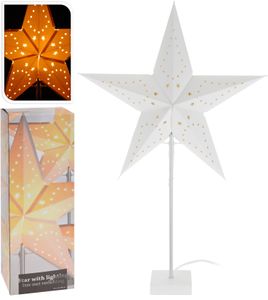 LED Tischlampe Weihnachtsstern weiß - 68 x 44 cm - Fenster Tisch Deko Steh Lampe Stern