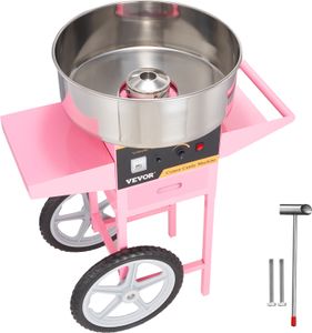 VEVOR Bawełna Candy Maker Sugar Pink 1kW Elektryczna maszyna do waty cukrowej ze stali nierdzewnej