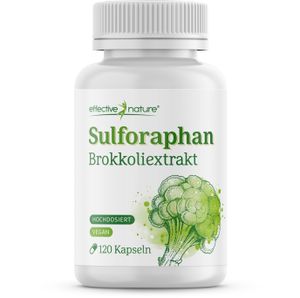 Sulforaphan Kapseln aus Brokkoli Extrakt - Hochdosiert - natürlich - 120 Brokkoli Kapseln - 100 mg Sulforaphan pro Tag aus Brokkoliblüten - Vegan und ohne Zusatzstoffe