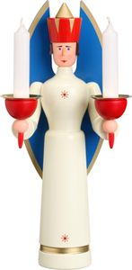 Seiffener Volkskunst Kerzenhalter Engel - Weihnachtsengel - 25cm