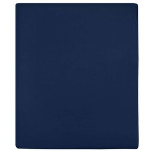 vidaXL Spannbettlaken 2 Stk. Jersey Marineblau 140x200 cm Baumwolle - Jersey Spannbettlaken - Bettwäsche - Bettlaken - Spannbettlaken