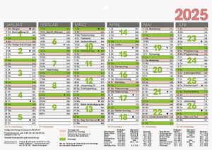 BRUNNEN Kalender 2025 Tafelkalender A5 10-70150005