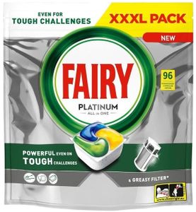 Fairy Platinum All in One Kapsułki do zmywarki Lemon, 96 sztuk (PRODUKT Z NIEMIEC)