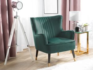 BELIANI Sessel Grün Samtstoff Metall Dekorative Versteppung auf Rückenlehne Retro-Stil