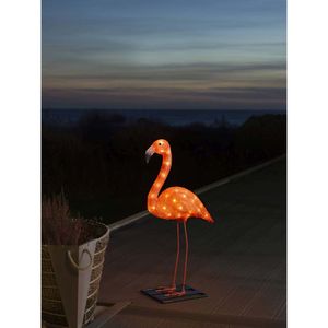 Konstsmide - LED Acryl Flamingo, klein, 48 bernsteinfarbene Dioden, 24V_Außentrafo, weißes Kabel