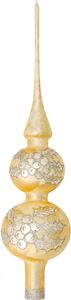 Krebs Glas Lauscha Christbaumspitze Eislack Gold - Größe ca. 30cm