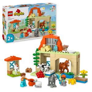 LEGO DUPLO Town Tierpflege auf dem Bauernhof Spielzeug für Kinder ab 2 Jahre, mit Bauernhoftiere-Figuren für Rollenspiele, darunter Pferd, Kuh und Schaf, Lernspielzeug für Mädchen und Jungen 10416