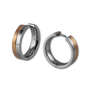 Amello Ohrringe Edelstahl Creolen 25mm Damen silber rosegold D2ESOS712